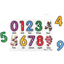 Puzzle vkládací - Číslice s počítáním, 10ks (M&D)