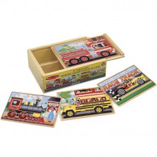 Puzzle dřevěné - V krabičce, Dopravní prostředky, 48ks (M&D)
