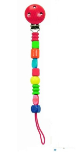 Klip na dudlík - Korálky (Woody)