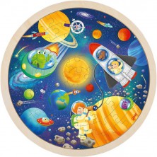 Puzzle na desce - Vesmír kruh, 57ks (Goki)