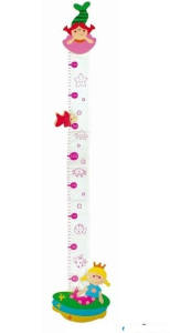 Metr dřevěný - Mořské panny, textil-dřevo (Bino)