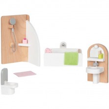 Nábytek pro panenky - Koupelna moderní světlá (Goki)