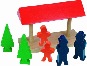 Vláčkodráha zastávky - Zastávka se stromy a lidmi (Woody)