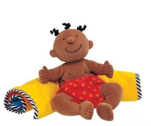 K´s Kids - Hadrový panáček s dekou, černoušek