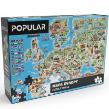 Puzzle z kartónu - Mapa Evropy CZ, 160ks (Popular)