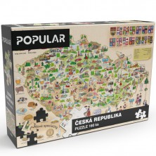 Puzzle z kartónu - Mapa České republiky, 160ks (Popular)
