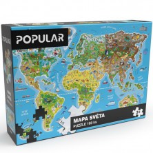 Puzzle z kartónu - Mapa světa CZ, 160ks (Popular)