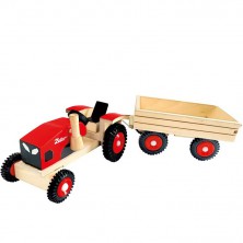 Auto - Traktor s vlečkou dřevěný Zetor (Bino)