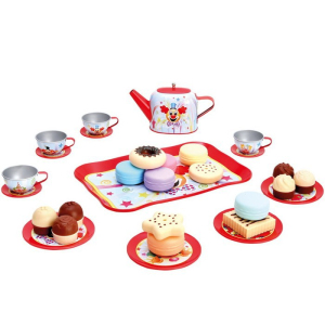 Nádobí dětské - Čajový set, Červený s cukrovím (Bino)