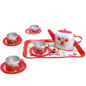 Nádobí dětské - Čajový set, Červený s cukrovím (Bino)