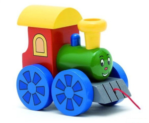 Vlak tahací - Mašinka barevná (Woody)