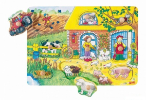 Puzzle odkrývací - Statek (Goki)