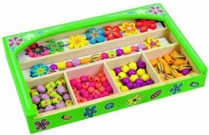 Navlékací perle - Set korálků, Kytičky (Woody)
