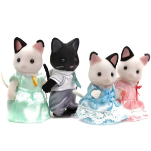 Sylvanian Families - Rodina koček s černým kocourem, 4ks