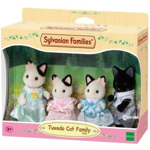 Sylvanian Families - Rodina koček s černým kocourem, 4ks