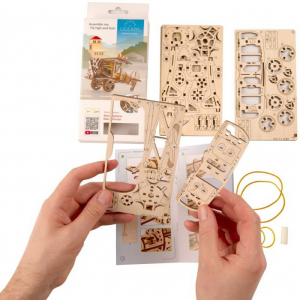 3D mechanický model - Mini, Letadlo Mini-Biplane (Ugears)