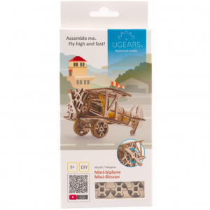 3D mechanický model - Mini, Letadlo Mini-Biplane (Ugears)
