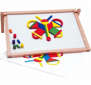 Puzzle magnetické - Kreativní deska s tvary (Woody)