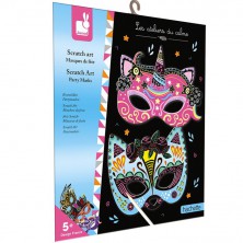 Kreativní sada - Masky škrabací, Karneval 5ks od 5 let (Janod)