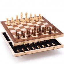 Šachy - Dřevěné 38x38 cm, Královské (Popular)