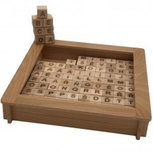 Kostky - Dřevěné MINI kostkoviště s písmeny, 100ks