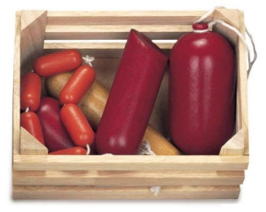 Dekorace prodejny - Přepravka uzeniny (Bino)