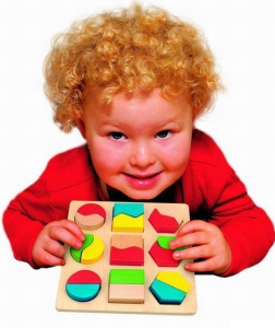 Vkládačka - Geometrickými tvary půlené větší (Woody)