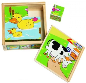 Kostky obrázkové 9ks - Zvířata (Woody)