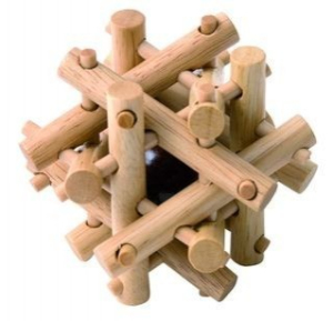 Hlavolam dřevěný - Hnízdo s koulí (Woody)