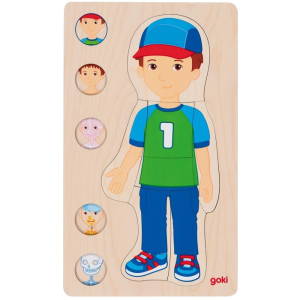 Puzzle vícevrstvé - Lidské tělo kluk, 4 vrstvy, 29ks (Goki)