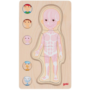 Puzzle vícevrstvé - Lidské tělo kluk, 4 vrstvy, 29ks (Goki)