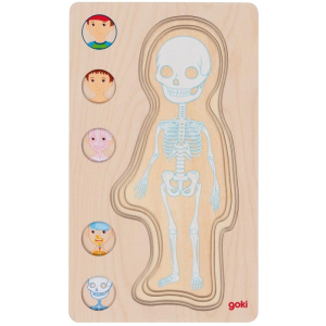 Puzzle vícevrstvé - Lidské tělo kluk, 4 vrstvy, 29ks (Goki)