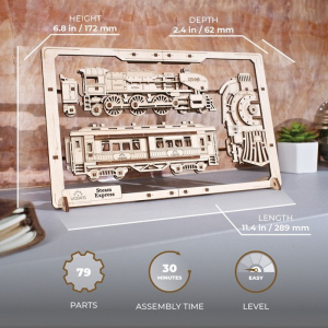 3D model - 2.5D puzzle vlak Steam Express (Ugears)