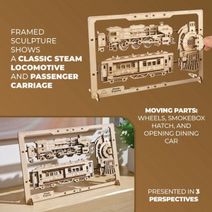 3D model - 2.5D puzzle vlak Steam Express (Ugears)