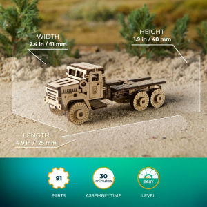 3D mechanický model - Mini, Auto nákladní vojenské (Ugears)