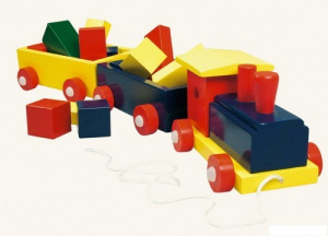 Vlak - 2 vagóny s kostkami (Bino)