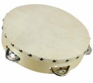 Hudba - Tamburína s 5 rolničkami, přírodní (Bino)