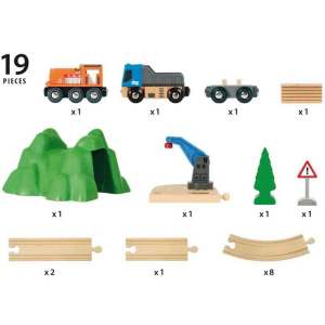 Vláčkodráha Brio - Nákladní set, 19 dílů