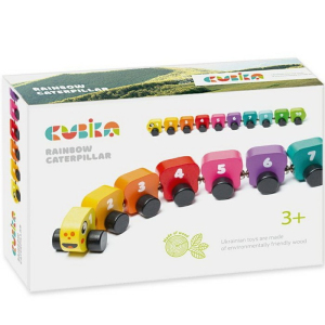 Vlak skládací - Barevná housenka s čísly (Cubika)