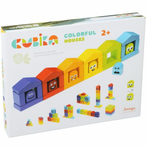 Kostky - Barevné, Stavebnice domky, 30ks (Cubika)