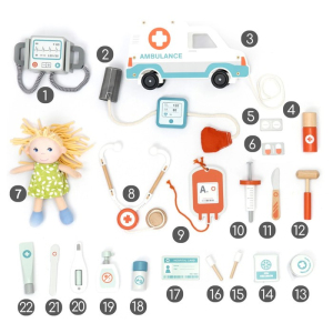 Hrací sada tématická - Ambulantní dřevěná (UMU)