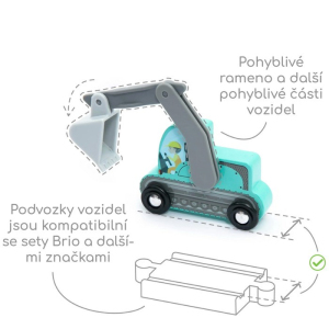 Vláčkodráha auta - Sada transportéru stavebních vozidel (UMU)