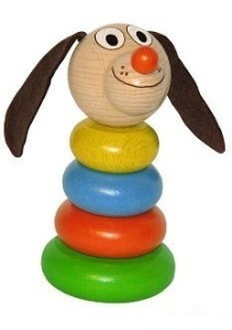 Skládačka s kroužky - Pes menší (JAS)