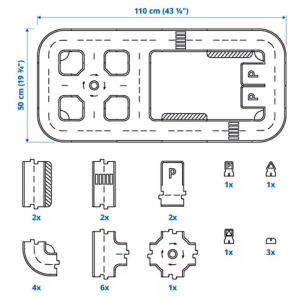Puzzle podlahové - Silnice pro autíčka RAVUNGE, 23ks (Ikea)