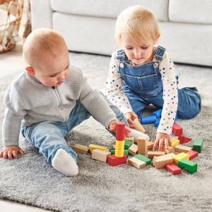Kostky - Barevné, Dřevěné UNDERHALLA, 40ks (Ikea)
