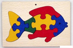 Puzzle z masivu - Ryba v rámečku (Makovský)