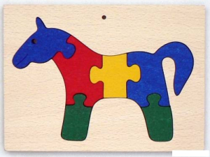 Puzzle z masivu - Kůň v rámečku (Makovský)