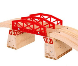 Vláčkodráha mosty - Dvojitý most s nadjezdy (Bigjigs)