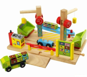 Vláčkodráha jeřáby - Přístavní recyklační centrum (Bigjigs)