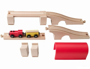 Vláčkodráha set - Vláček, most, tunel LILLABO, 12ks (Ikea)
